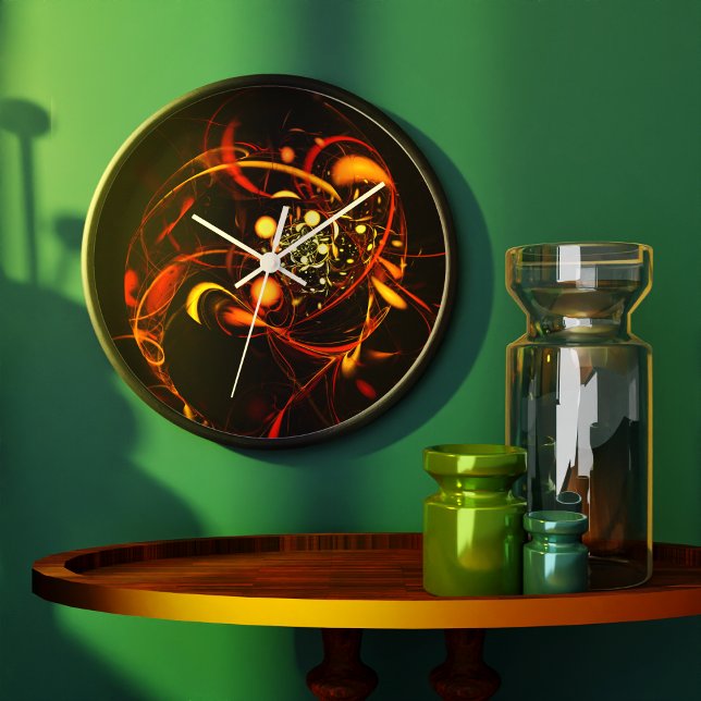 Relógio Grande Arte de Abstrato de pulsação (Heartbeat Abstract Art Round Wall Clock)