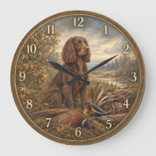 Relógio Grande Arte de Caça com Wachtelhund, Spaniel Alemão