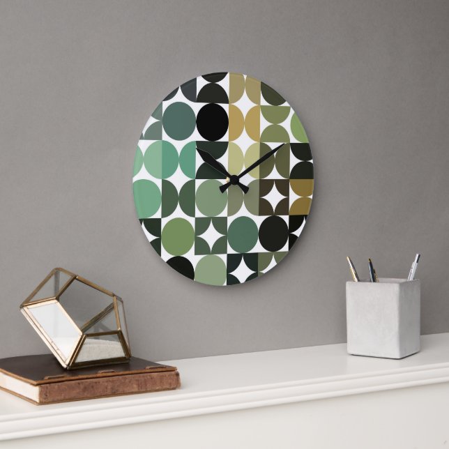 Relógio Grande Arte de Fusão Industrial De Meia Círculos De Abstr (Escritório)