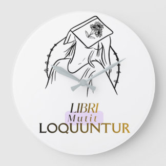 Relógio Grande Arte de Linha Citação Latina Dark Academia