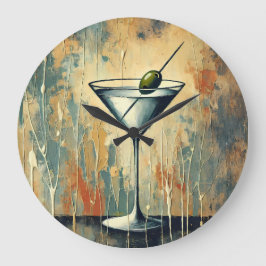 Relógio Grande Arte de Martini em Mídia Mista do Meio do Século