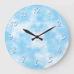 Relógio Grande Arte de Nuvens e Céu Azul Personalizado