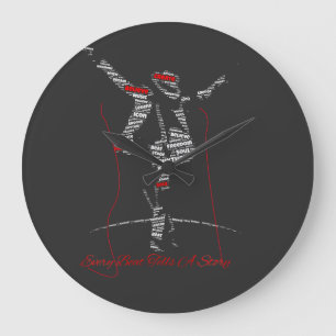Relógio Grande Arte de Tipografia Musical Design Moderno para A