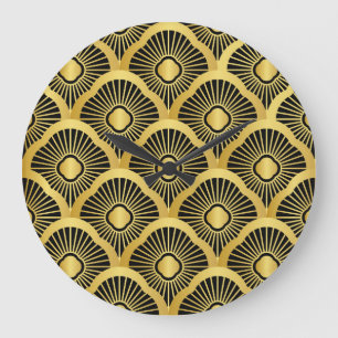 Relógio Grande Arte Deco Ornament: Padrão de Vintage sem costura