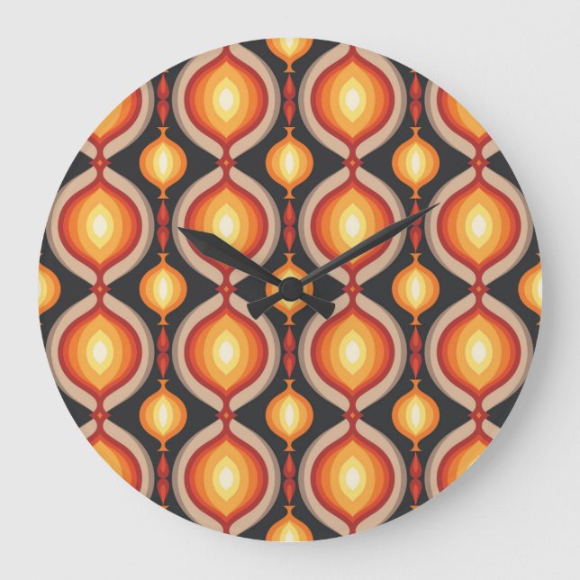 Relógio Grande Arte do século médio: fundo geométrico abstrato. (Frente)