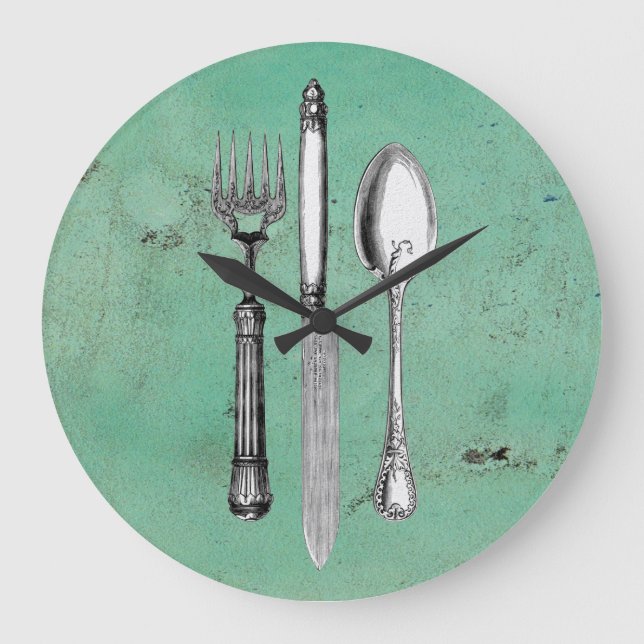 Relógio Grande Arte do utensílio do vintage (Frente)