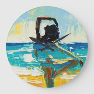 Relógio Grande Arte do Yoga (#2) pintura a óleo
