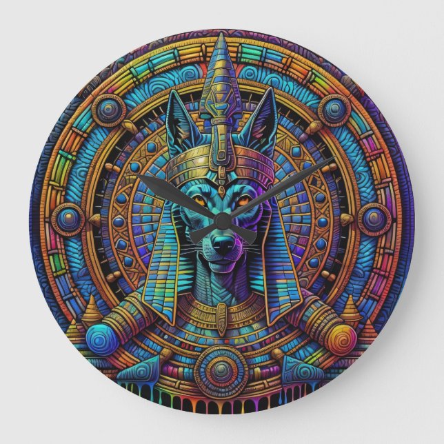 Relógio Grande Arte Egípcia Anubis (Frente)