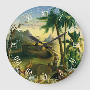 Relógio Grande Arte Folclórica Vitoriana Antiga, Arca de Noé de H