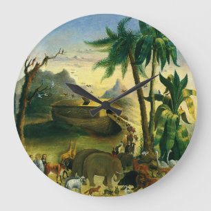 Relógio Grande Arte Folclórica Vitoriana Antiga, Arca de Noé de H