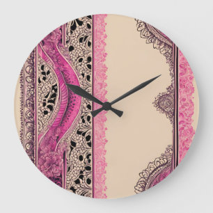 Relógio Grande Arte IA Beige N Pink Lace
