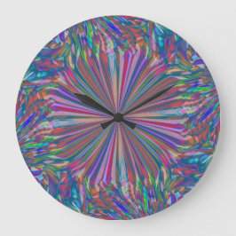 Relógio Grande Arte líquida Abstrato do arco-íris por Heva Weva