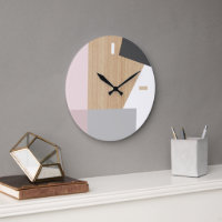 Arte Padrão De Blocos Modernos Sobre Faux Woodgrai