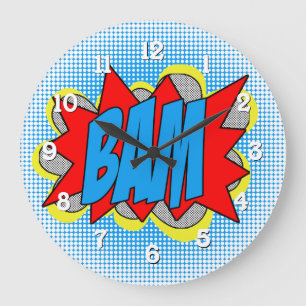 Relógio Grande Arte Pop Cool de Quadrinhos Vintage BAM!