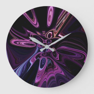 Relógio Grande Arte Roxa Tempo Distorcido