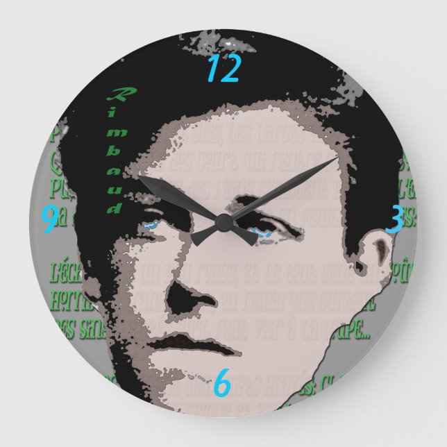 Relógio Grande Arthur Rimbaud Wall Clock (Frente)