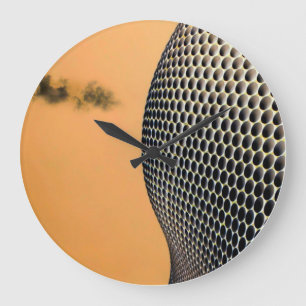 Relógio Grande Artisan da Tecnologia Laranja Moderna Abstrato