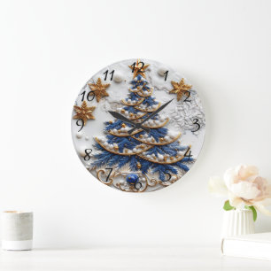 Relógio Grande Árvore de Natal Clássica Design de Natal Festivo