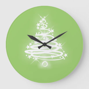 Relógio Grande Árvore de Natal do Zen Branco