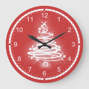 Relógio Grande Árvore de Natal do Zen Branco