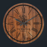 Relógio Grande Árvore russa da família | País<br><div class="desc">Relógio de campo russo,  numeriais romanos com uma árvore e seu nome familiar.</div>