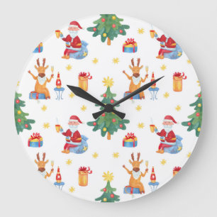 Relógio Grande Árvores de Natal, Papais noeis: padrão de aquarela