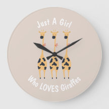 Arylic Wall Clock Nursery Room Décor Giraffe