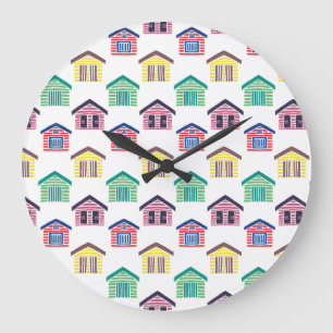 Relógio Grande As casas de praia coloridas