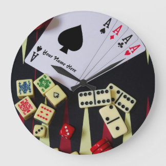 Relógio Grande Ás de casino de jogo de espadas