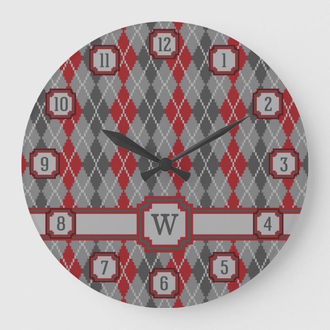 Relógio Grande Ashes and Embers Argyle Clock (Frente)