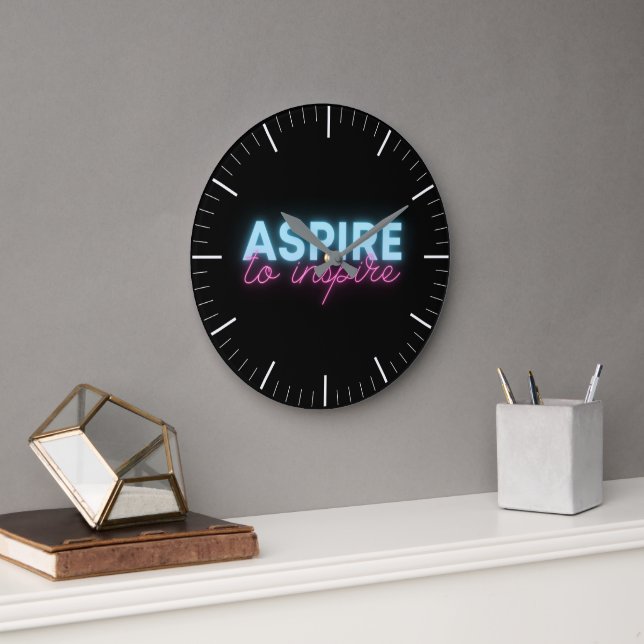 Relógio Grande Aspire a inspirar Neon Large Clock (Escritório)