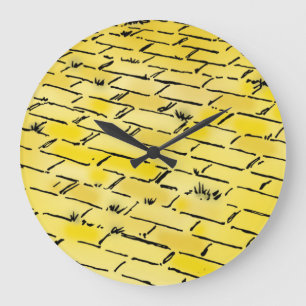 Relógio Grande Assistente de Vintage da Estrada de tijolo Amarelo