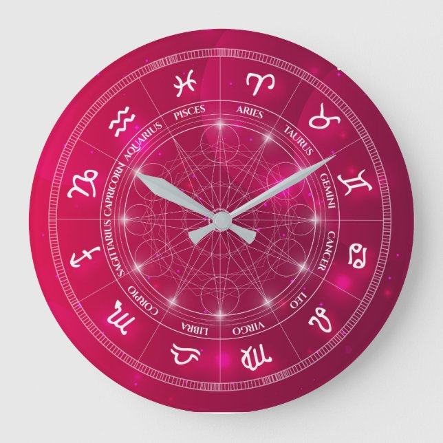 Relógio Grande Astrology wheel Star signs (Frente)