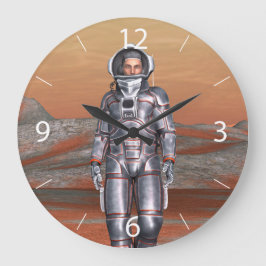 Relógio Grande Astronauta Marte - Explorador Espacial em Planeta 