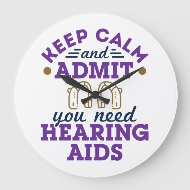 Relógio Grande Audiologia Engraçada Mantenha-Se Calma Admissão Ne (Frente)