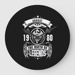 Relógio Grande August Gift   1980 Nascimento Das Legendas