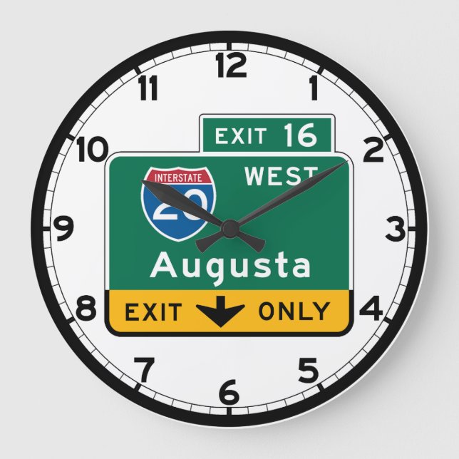 Relógio Grande Augusta, GA Road Sign (Frente)