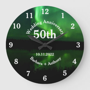 Relógio Grande Aurora Borealis do Casamento do Ouro 50