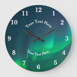 Relógio Grande Aurora Borealis Norte Lights Alaska Larg Ártico