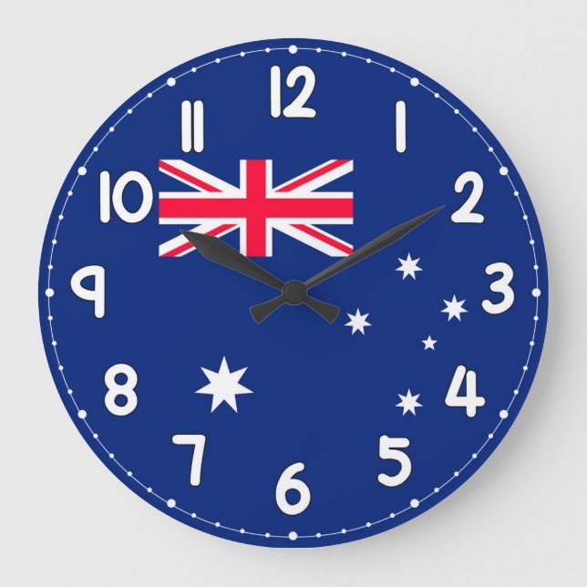 Relógio Grande Australia Flag Wall Clock – Unique Design for Home (Frente)