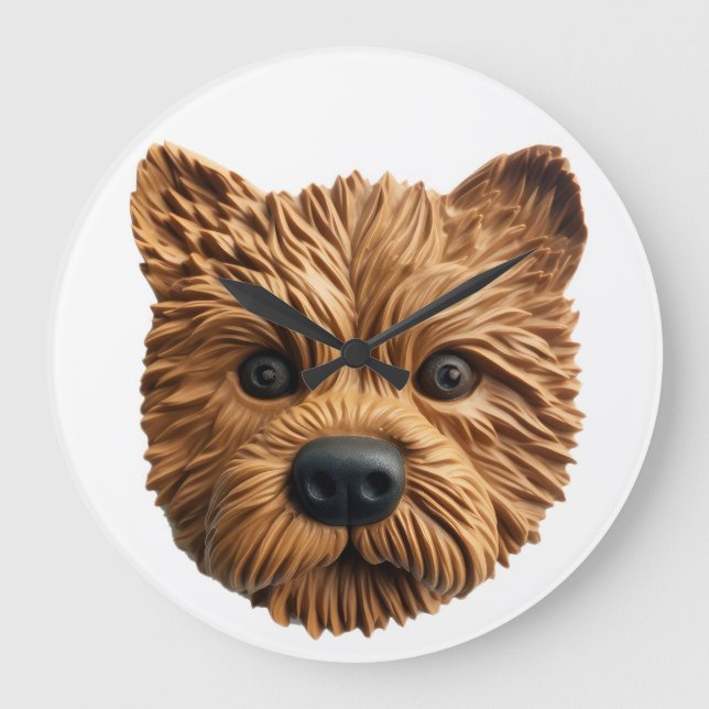 Relógio Grande Australiano Terrier Dog 3D Inspirado (Frente)