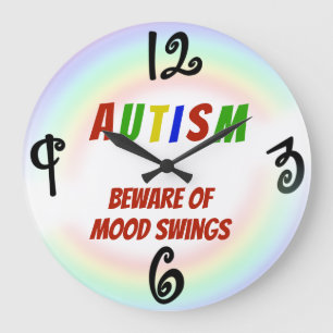 Relógio Grande Autismo - pulso de disparo de parede quadrado