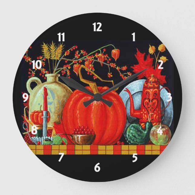 Relógio Grande Autumn FEST Wall Clock (Frente)