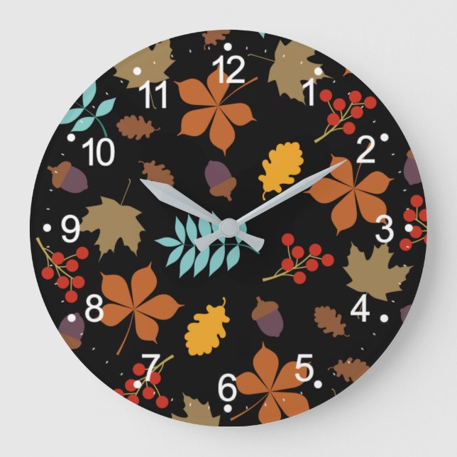 Relógio Grande Autumn Leaves Pattern Large Clock-55694 (Frente)