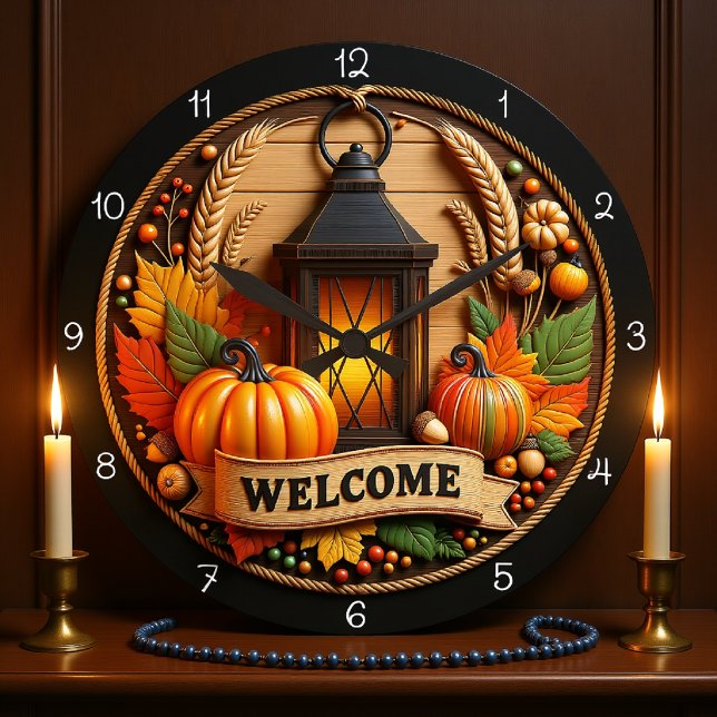 Relógio Grande Autumn Welcome Lantern Clock (Criador carregado)