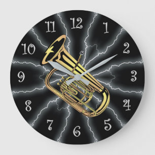 Relógio Grande Avant-Garde ~ Tuba Relâmpago 01 B ~ Preto/Prata~