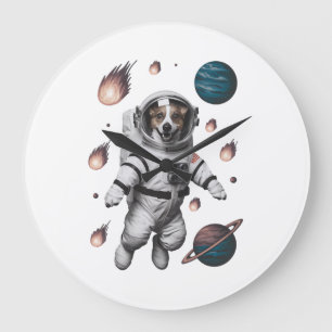 Relógio Grande Aventura Espacial Com Um Astronauta Cachorro