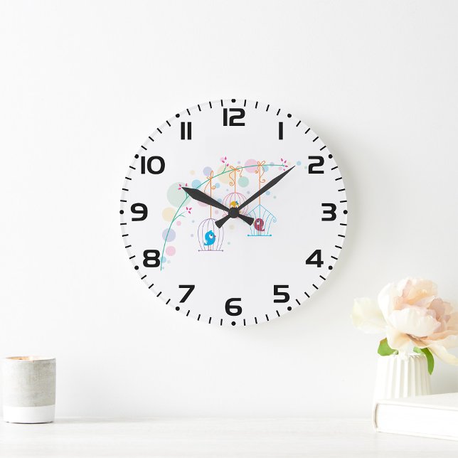 Relógio Grande Aves Em Gaiolas (Criador carregado)