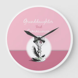 Relógio Grande Avô, 1ª Comunhão, Rosa, Chalice