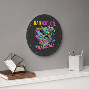 Relógio Grande Axolote de skate radical estilo retrô anos 90 neon